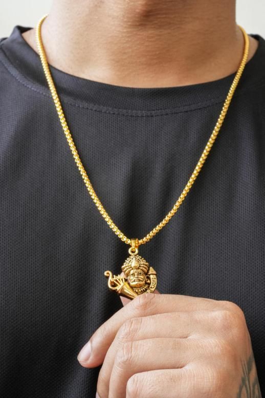 SHRI MANDIR SHOP™ Khatu Shyamji Pendant with Chain