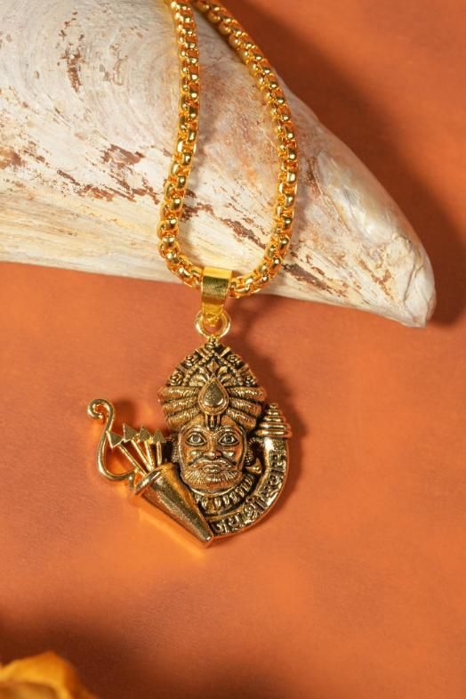 SHRI MANDIR SHOP™ Khatu Shyamji Pendant with Chain