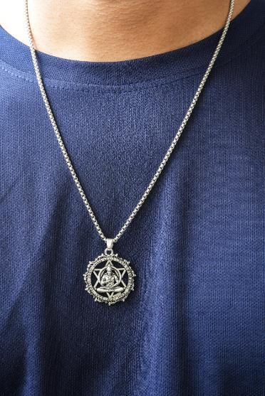 SHRI MANDIR SHOP™ Shree Yantra with Hanuman Raksha Pendant with Chain