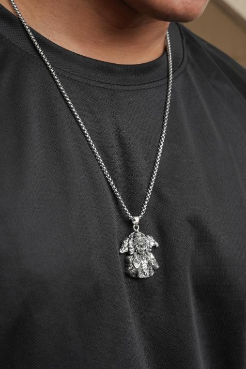 SHRI MANDIR SHOP™ 5-Mukhi Hanuman Kada with 5-Munjai Hanumna Pendant with Chain