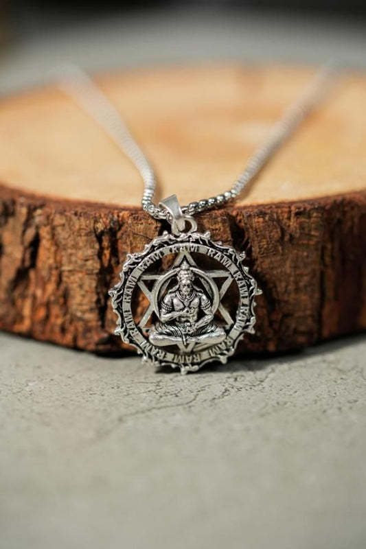 SHRI MANDIR SHOP™ Shree Yantra with Hanuman Raksha Pendant with Chain
